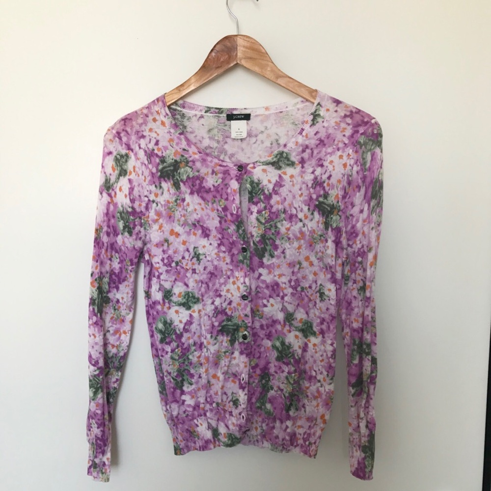 J Crew Floral Cardigan